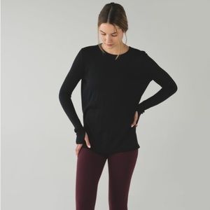 Lululemon black sweater top with open back
